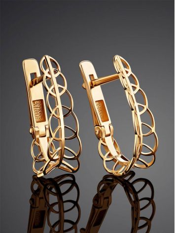 Filigree Loop Golden Earrings, image , picture 2