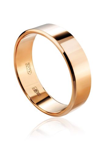 Wide Shank Golden Band Ring, Ring Size: 6.5 / 17, image 