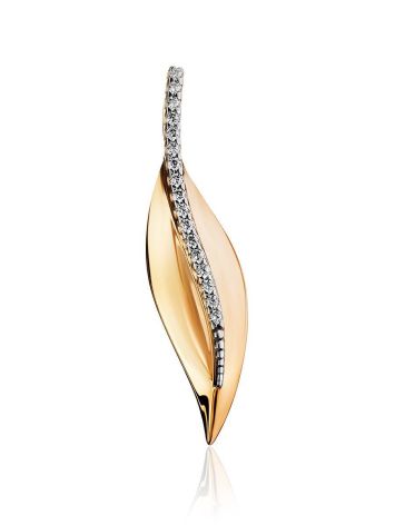 Golden Pendant With Bright Crystal Row, image 
