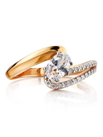 Ultra Feminine Gold Crystal Ring, Ring Size: 6.5 / 17, image , picture 3