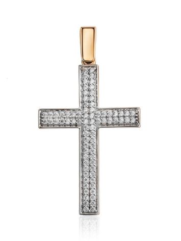 Gold Crystal Encrusted Cross Pendant, image 