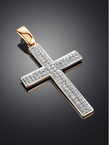 Gold Crystal Encrusted Cross Pendant, image , picture 2