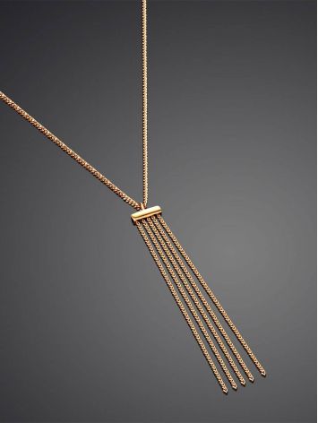 Chic Golden Necklace With Waterfall Chain Pendant, image , picture 2