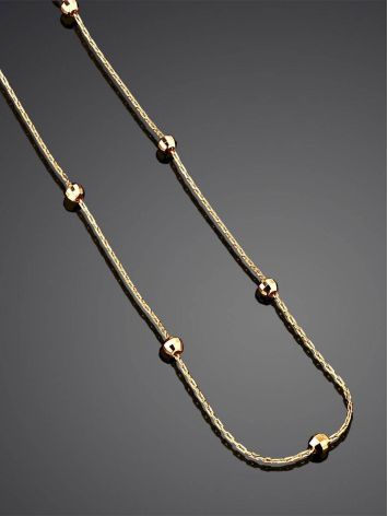 Refined Golden Chain Necklace With Tiny Faceted Beads, image , picture 2