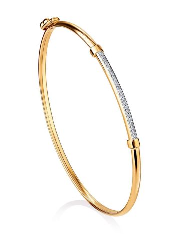 Crystal Encrusted Golden Bangle Bracelet, image 