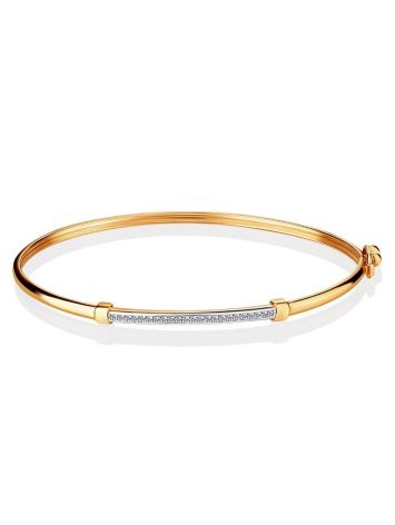 Crystal Encrusted Golden Bangle Bracelet, image , picture 3