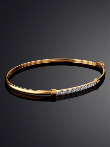 Crystal Encrusted Golden Bangle Bracelet, image , picture 2