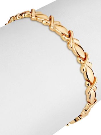 Ultra Feminine Design Golden Link Bracelet, image , picture 3