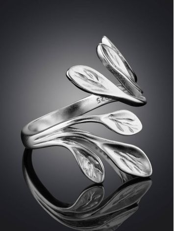 Floral Design Silver Ring The Liquid, Ring Size: Adjustable, image , picture 2