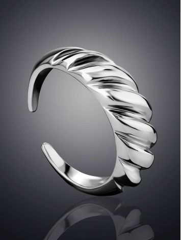 Twisted Design Silver Adjustable Ring The ICONIC, Ring Size: Adjustable, image , picture 2
