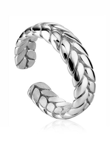 Textured Silver Band Ring The Liquid, Ring Size: Adjustable, image 