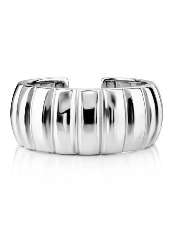 Rippled Silver Band Ring The ICONIC, Ring Size: Adjustable, image , picture 3
