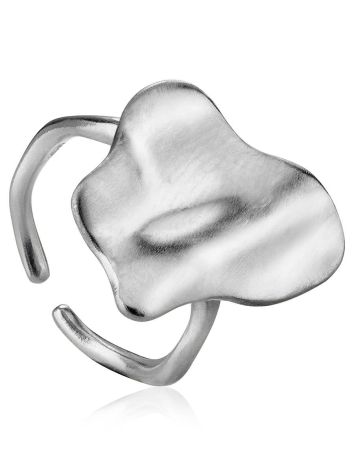Designer Silver Cocktail Ring The Liquid, Ring Size: Adjustable, image 