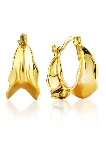 Chunky Gold Plated Silver Loop Earrings The Liquid, image 