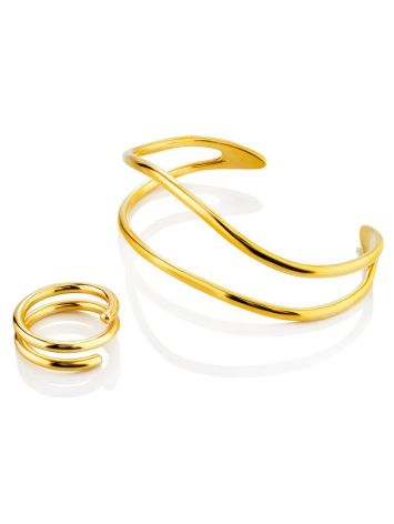 Chic Gold Plated Silver Cuff Bracelet The ICONIC, image , picture 5