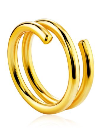 Coil Design Gold Plated Silver Ring The CONIC, Ring Size: Adjustable, image 