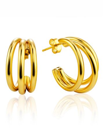 Gold Plated Silver Half Hoop Earrings The ICONIC, image 