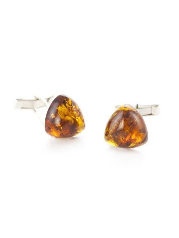 Silver Cufflinks With Cognac Amber The Acapulco, image , picture 2