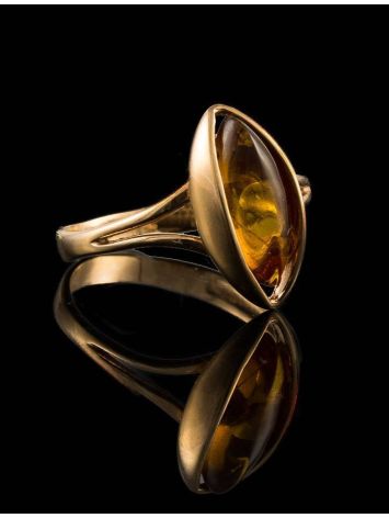 Leaf Cut Amber Ring In Gold The Sophia, Ring Size: 9 / 19, image , picture 5