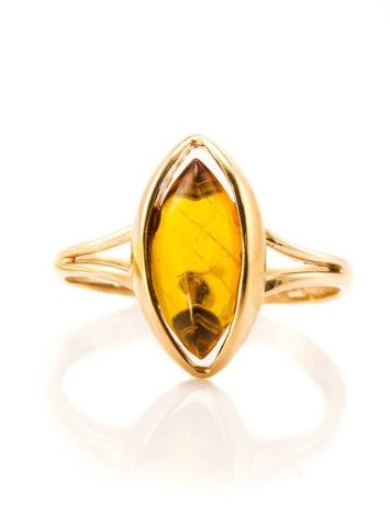 Leaf Cut Amber Ring In Gold The Sophia, Ring Size: 9 / 19, image , picture 3