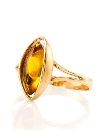 Leaf Cut Amber Ring In Gold The Sophia, Ring Size: 9 / 19, image , picture 4