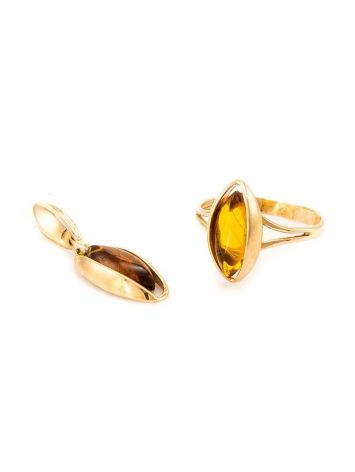 Leaf Cut Amber Ring In Gold The Sophia, Ring Size: 9 / 19, image , picture 6