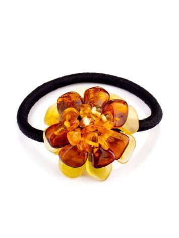 Hair Tie With Natural Amber Flower, image 