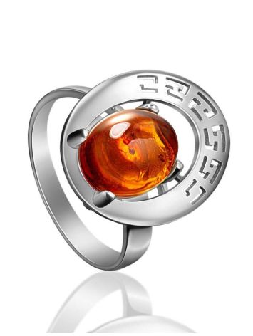 Natural Cognac Amber Ring, Ring Size: Adjustable, image 