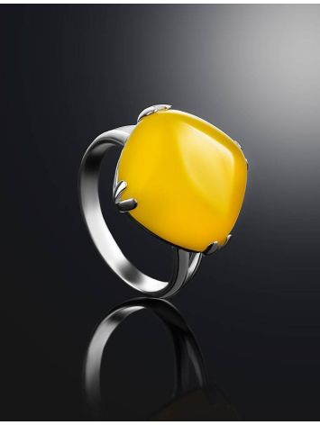 Silver Amber Ring The Byzantium, Ring Size: 5.5 / 16, image , picture 2