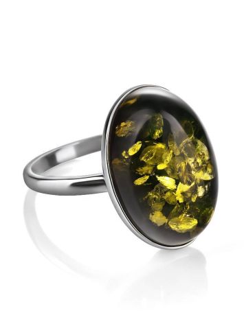 Silver Amber Adjustable Ring The Goji, Ring Size: Adjustable, image , picture 4