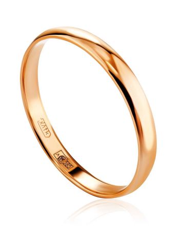 Glossy Stoneless Golden Ring, Ring Size: 6 / 16.5, image 