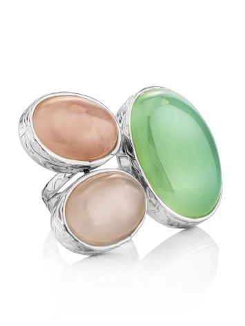 Designer Silver Cocktail Ring With Multicolor Stones Bella Terra, Ring Size: 7 / 17.5, image 