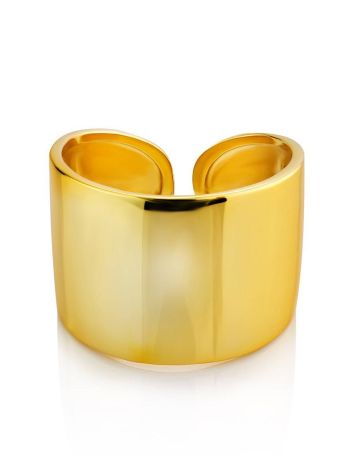 Bold Gold Plated Silver Stoneless Ring The ICONIC, Ring Size: Adjustable, image , picture 4