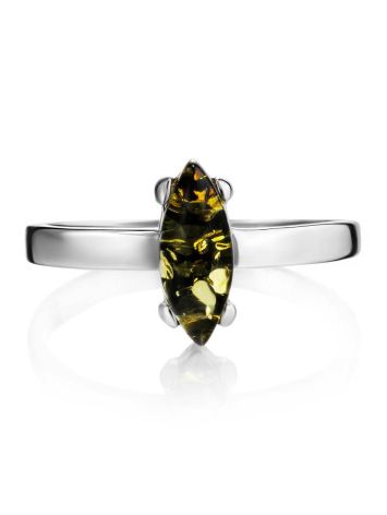 Minimalist Design Silver Amber Ring, Ring Size: 10 / 20, image , picture 3