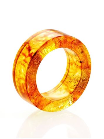 Engraved Amber Band Ring The Magma, Ring Size: 12 / 21.5, image , picture 4