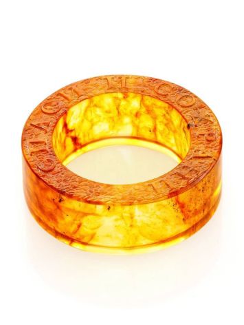 Engraved Amber Band Ring The Magma, Ring Size: 12 / 21.5, image , picture 5