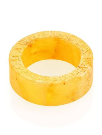 Engraved Amber Band Ring The Magma, Ring Size: 6.5 / 17, image , picture 3