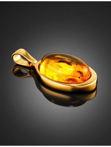 Classy Amber Pendant In Gold-Plated Silver With Inclusions The Clio, image , picture 4