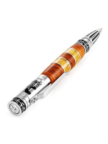 Amazing Wooden Ball Pen With Honey Amber, image , picture 3