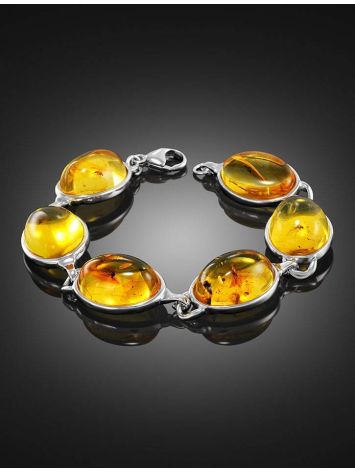Link Amber Bracelet In Sterling Silver With Inclusions The Clio, image , picture 2