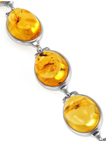 Link Amber Bracelet In Sterling Silver With Inclusions The Clio, image , picture 7