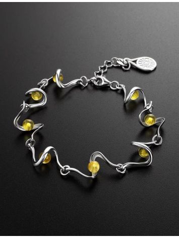 Link Amber Bracelet In Sterling Silver The Leia, image , picture 2
