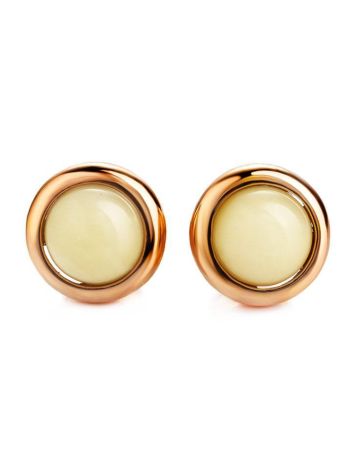 Charming Gold-Plated Studs With Honey Amber The Berry, image , picture 3