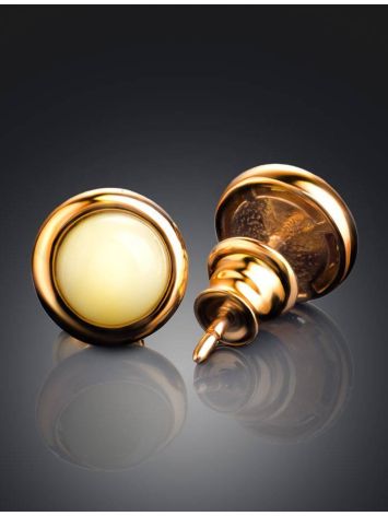 Charming Gold-Plated Studs With Honey Amber The Berry, image , picture 2