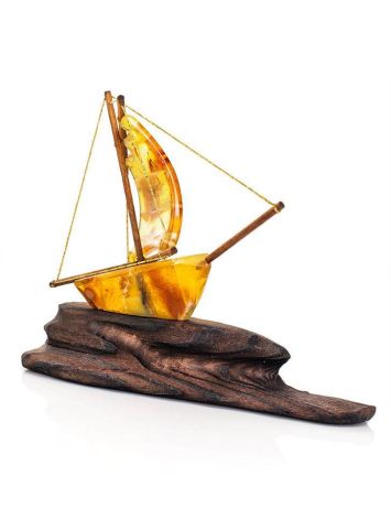 Handcrafted Amber Decorative Ship Model, image , picture 5