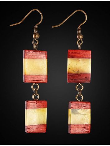 Handmade Amber Dangles With Padauk Wood The Indonesia, image , picture 3