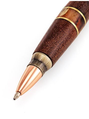 Exclusive Wooden Ball Pen With Baltic Amber, image , picture 5