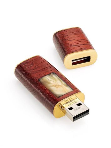 16 Gb Handcrafted Flash Drive With Amber And Padauk Wood The Indonesia, image , picture 3