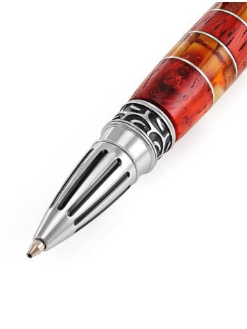 Bright Handcrafted Wooden Ball Pen With Amber, image , picture 3