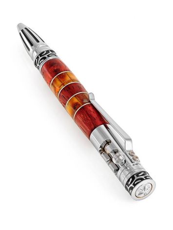 Bright Handcrafted Wooden Ball Pen With Amber, image , picture 4